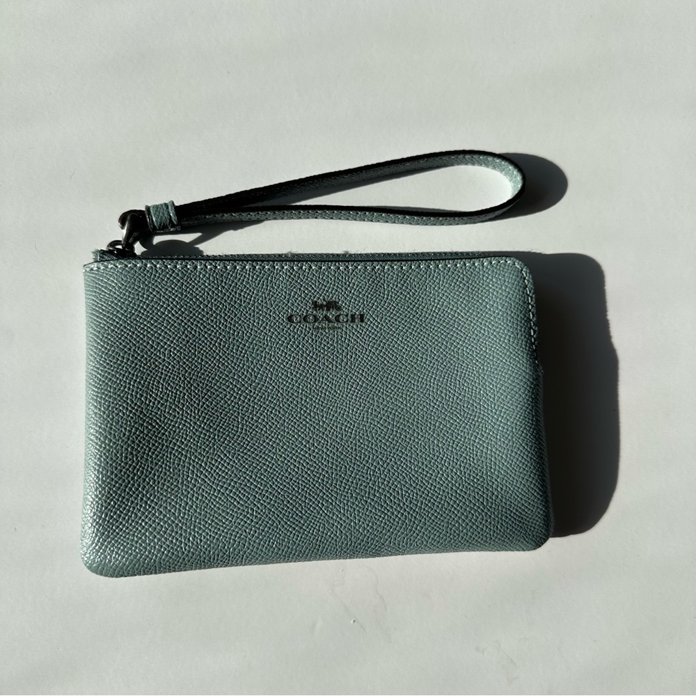 Coach Light Blue Wristlet Small
